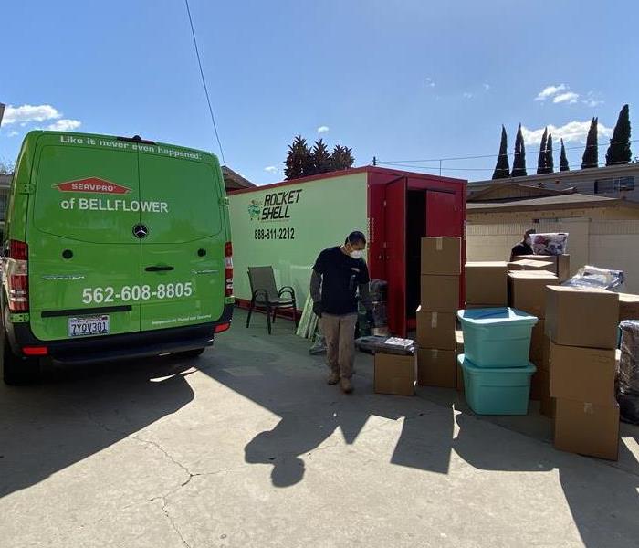 boxes getting categorized for storage