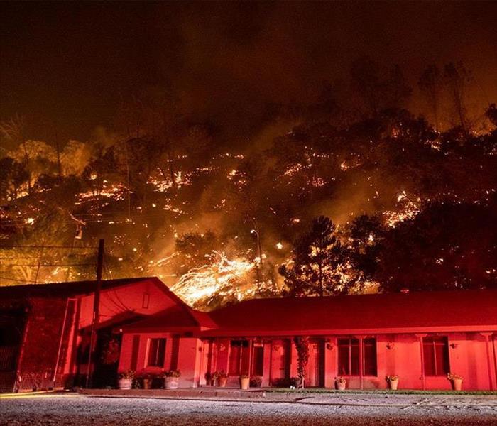 Wildfire near a ome